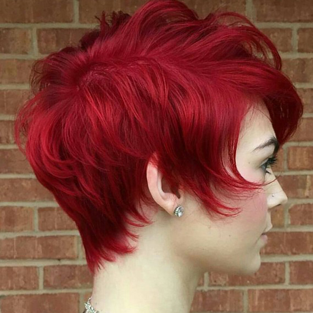Showcasing a bold and energetic hairstyle.