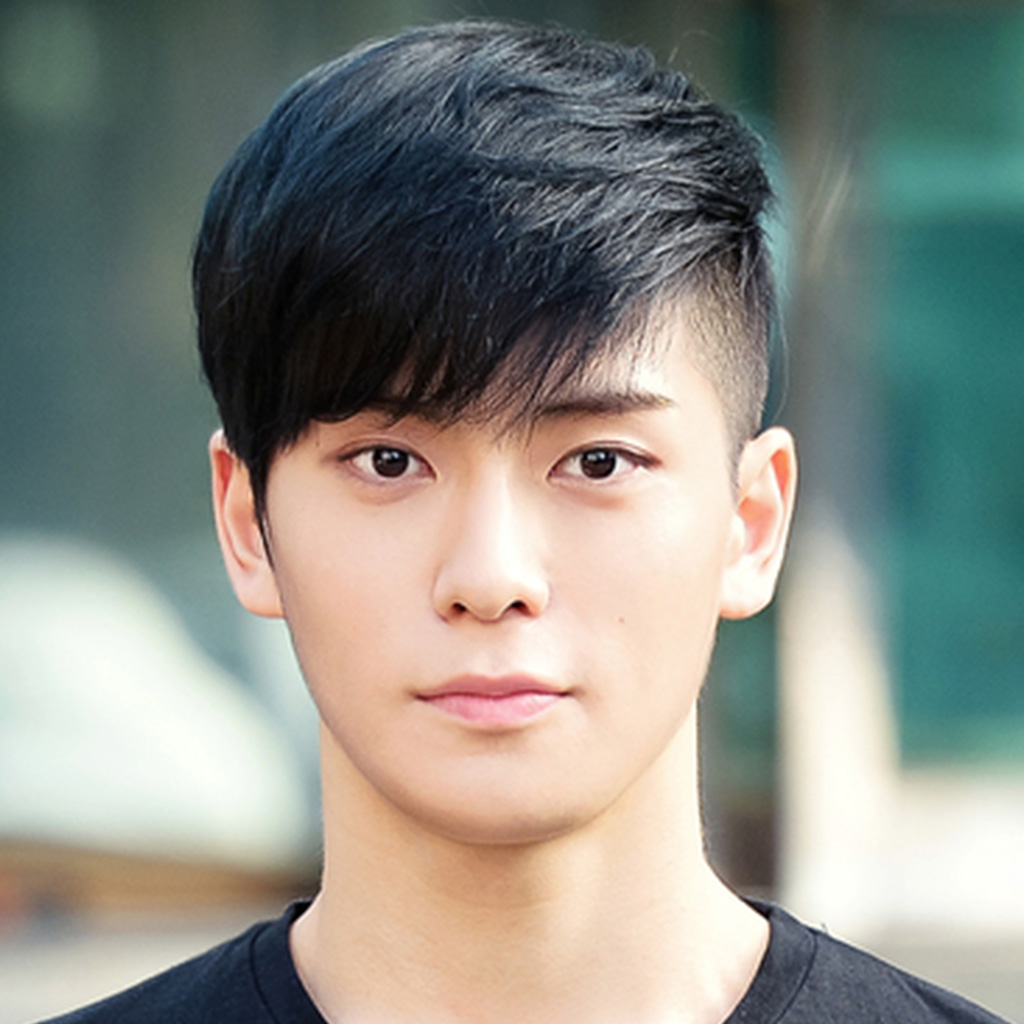 Korean man with a classic side swept hairstyles for Men