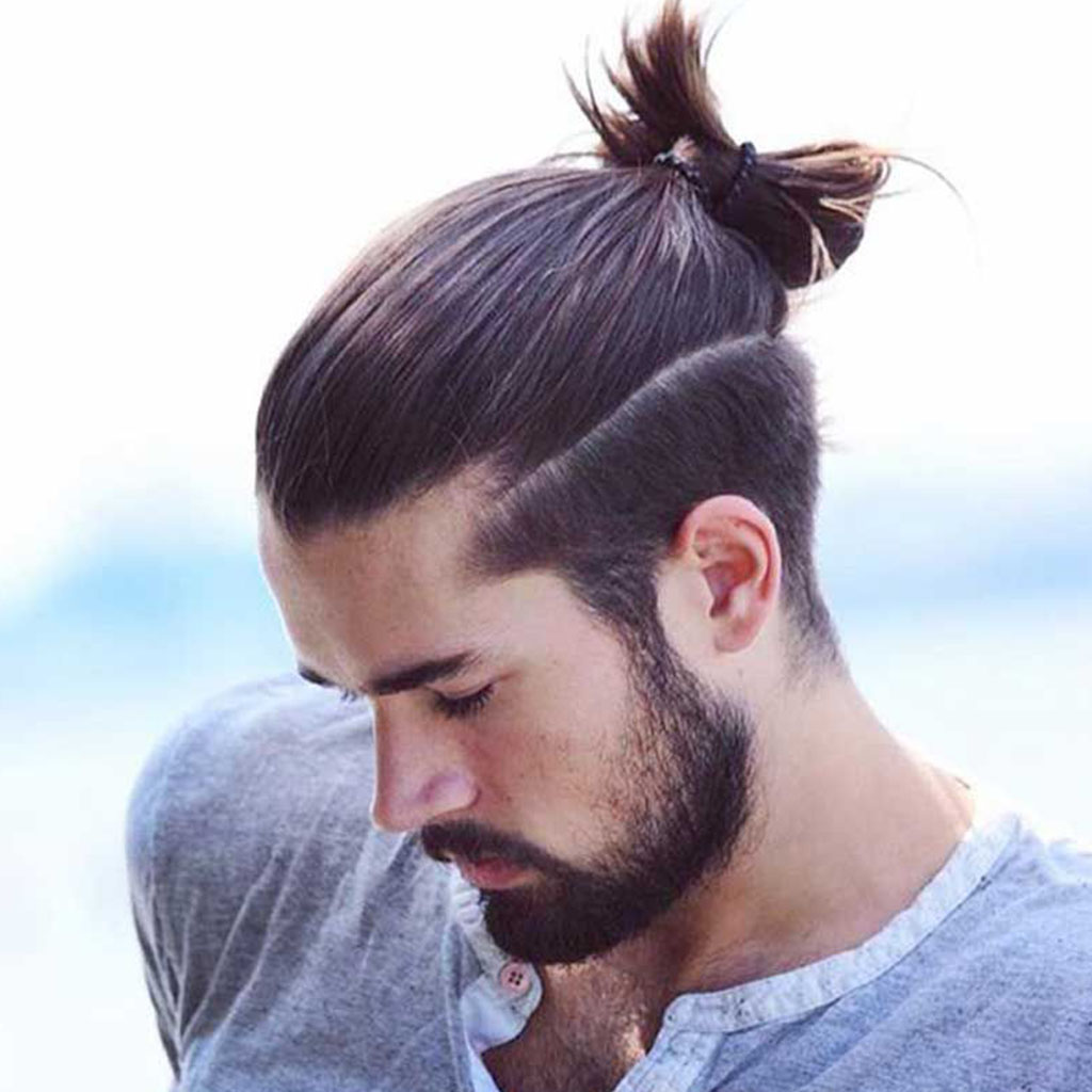 Sleek Top Knot Long Hairstyles For Men