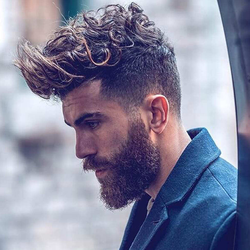 Curly High Volume Quiff Hair style