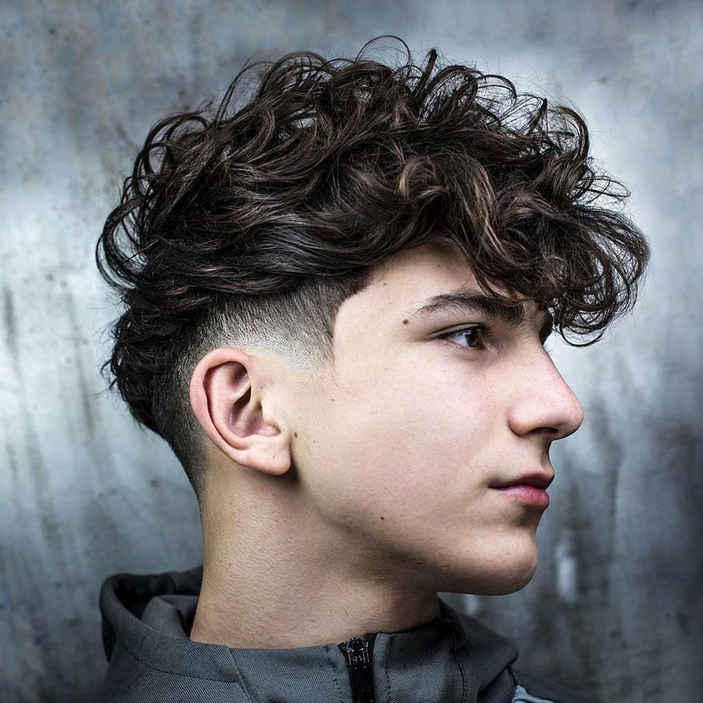 Curly Low Fade Hairstyles Men