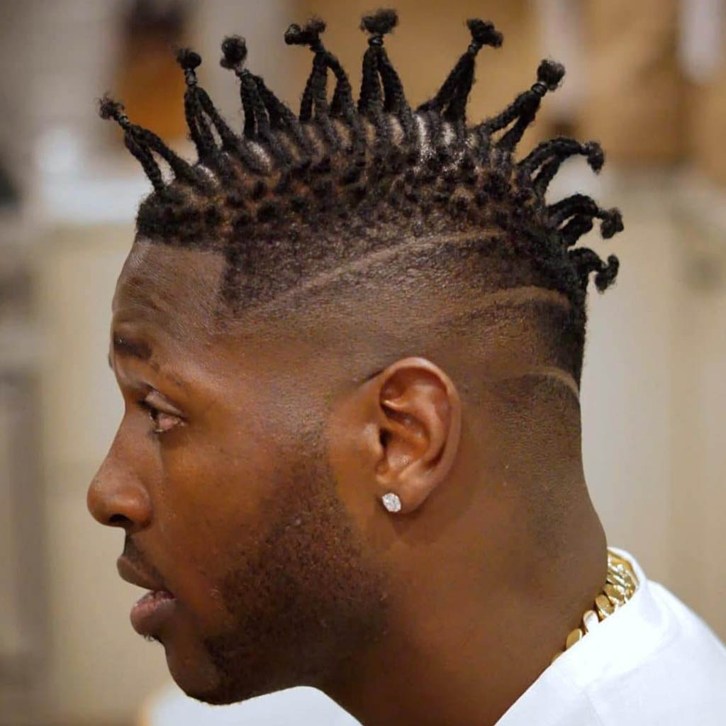 Curly Mohawk with Braids Hairstyles Men