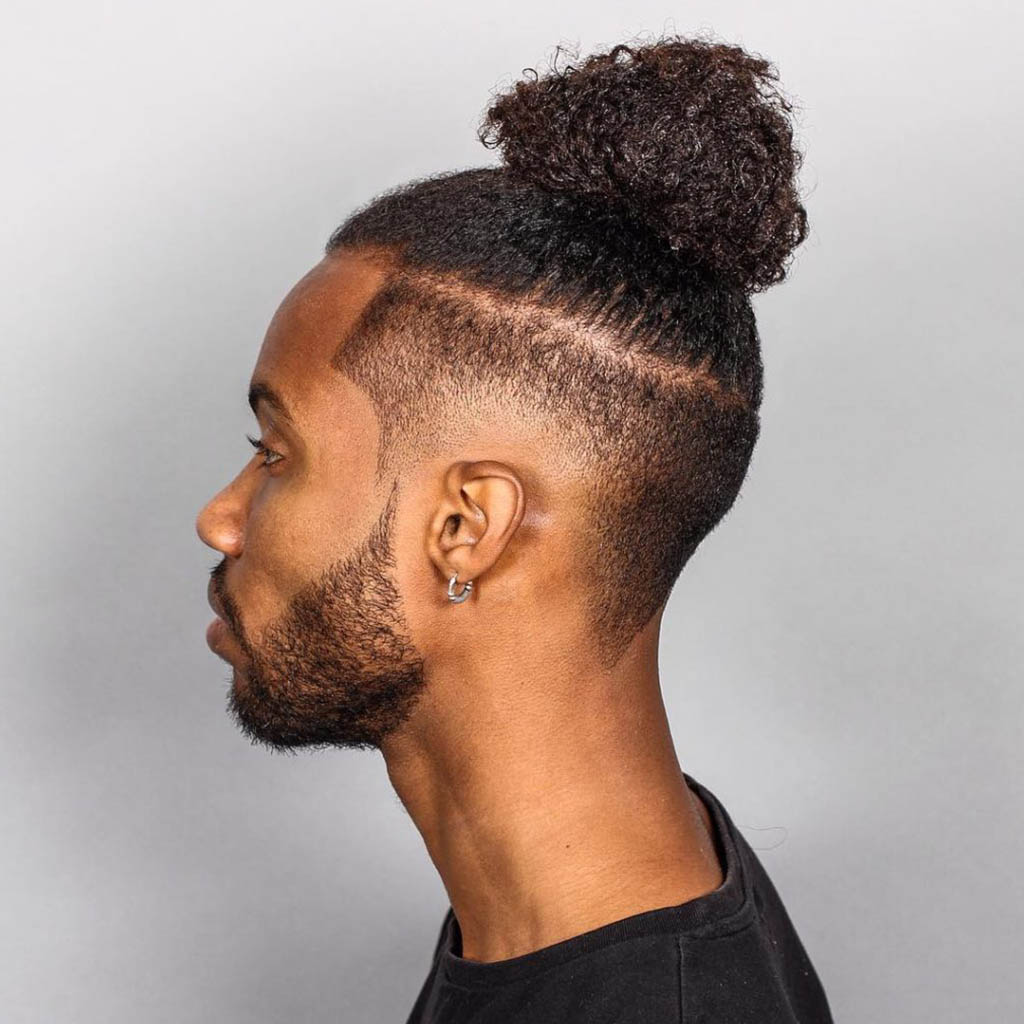 Curly Top Knot with Undercut Hair style
