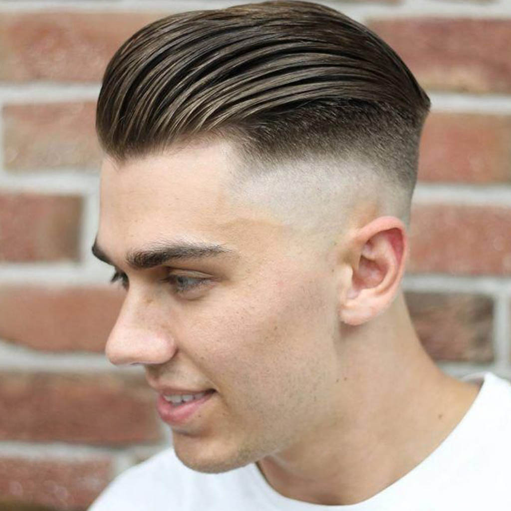 Undercut with Textured Slick Back Hairstyle