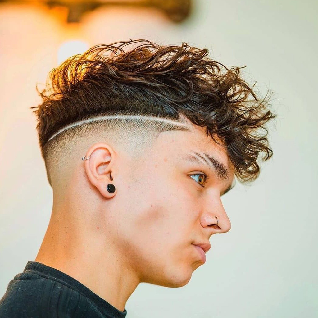 Curly Hair style for Men - Undercut with Curly Fringe