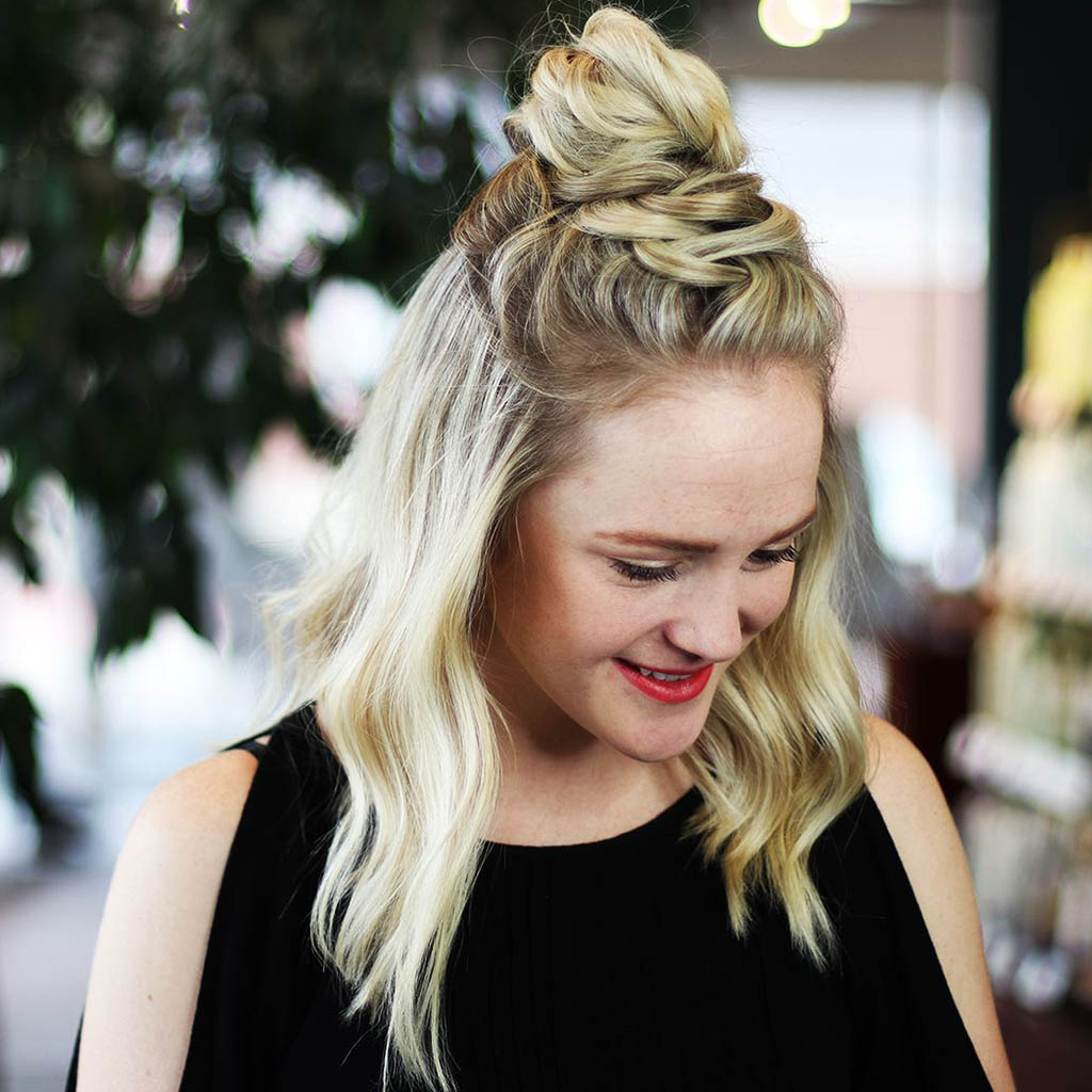Stylish Braided Top Knot Hair style