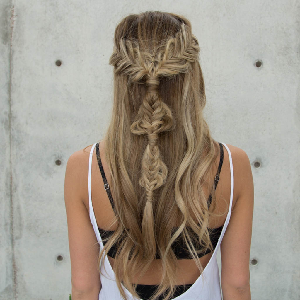 Half-Up Twisted Fishtail Hair style