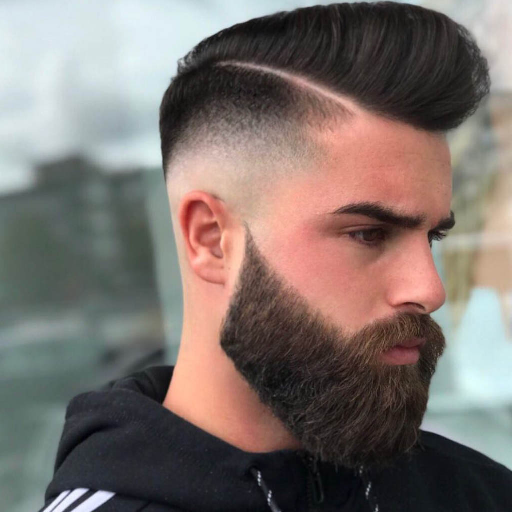 Neat Undercut with Beard Hairstyle for Men