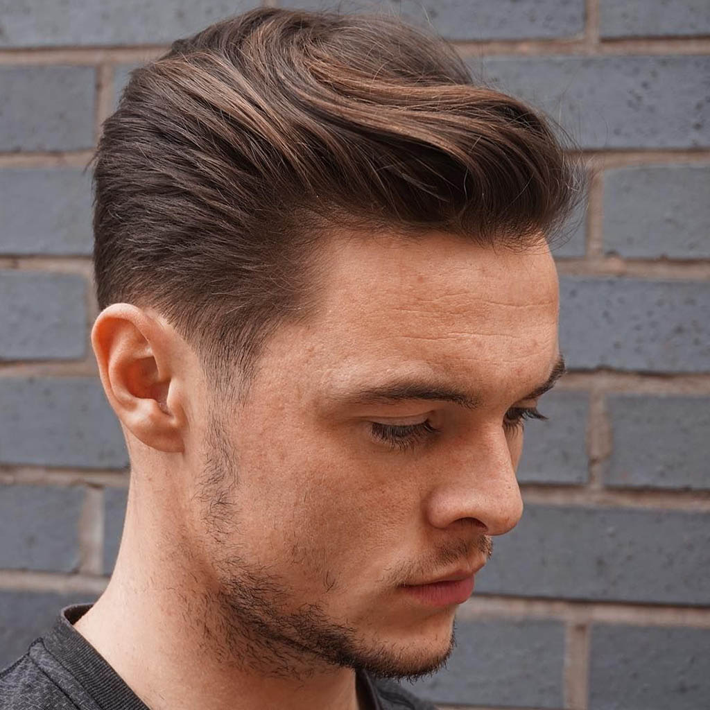 Wavy Slicked-Back Hair for Men